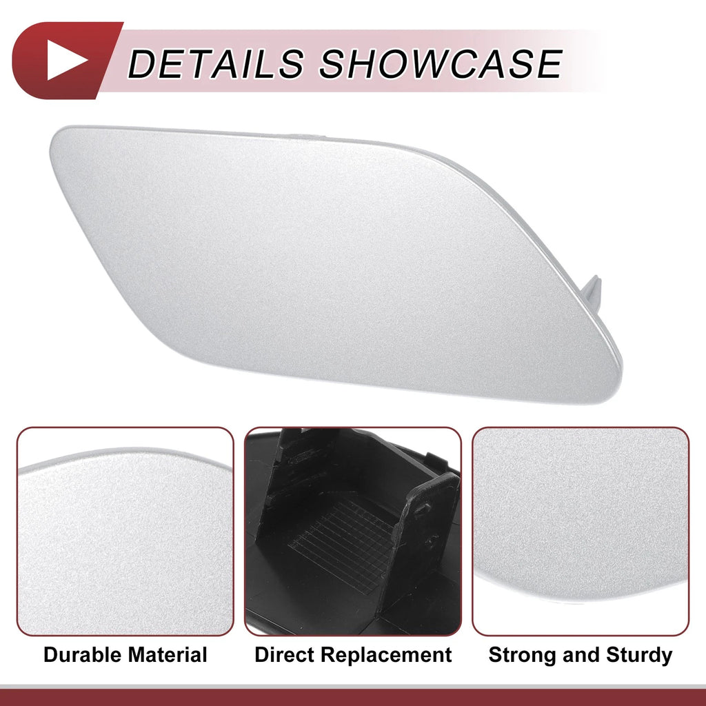 Front Right Washer Nozzle Cover Cap for Audi A6 (C7) (2015–2018) 1 Pcs Silver Tone
