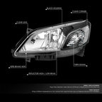 Headlight Assembly for Nissan NV200 (2013–2021) Black Housing Clear Corner