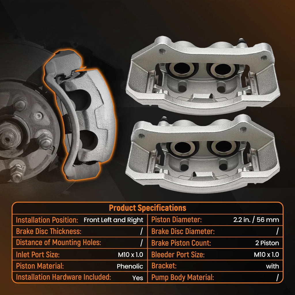 Front Left & Right Brake Caliper w/Bracket for Dodge Ram 1500 2500 3500 (2003–2008)
