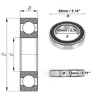 Deep Groove Ball Bearings 60x95x18mm for Scooter Skateboard (1 Pc)