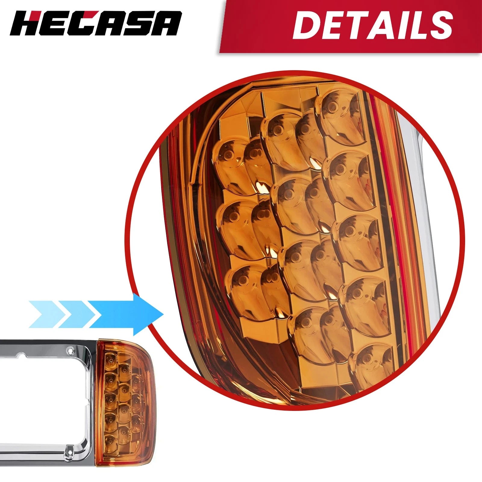 Headlight Bezel with LED Turn Signal for Freightliner FLD120