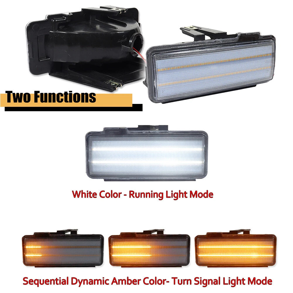 Clear Lens Switchback LED Signal Lights for Chevy S10 Blazer GMC Sonoma