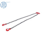 3/8" × 5' Lifting Chain Sling Double Leg w/ Grab Hook G80 4T/8800lb Capacity