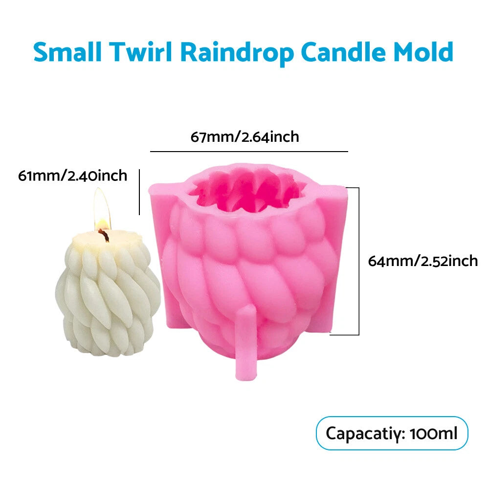 2X Candle Mold 3D Silicone Resin Mould for DIY Craft