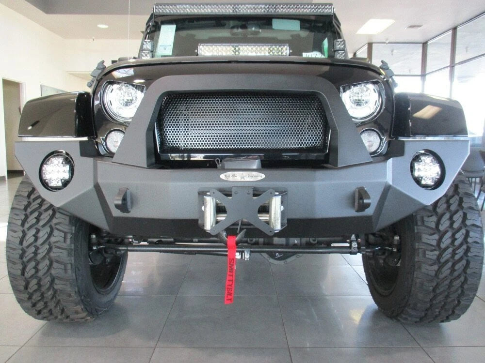 License Plate Bracket with Roller Fairlead for Off Road Bumpers (Steel)