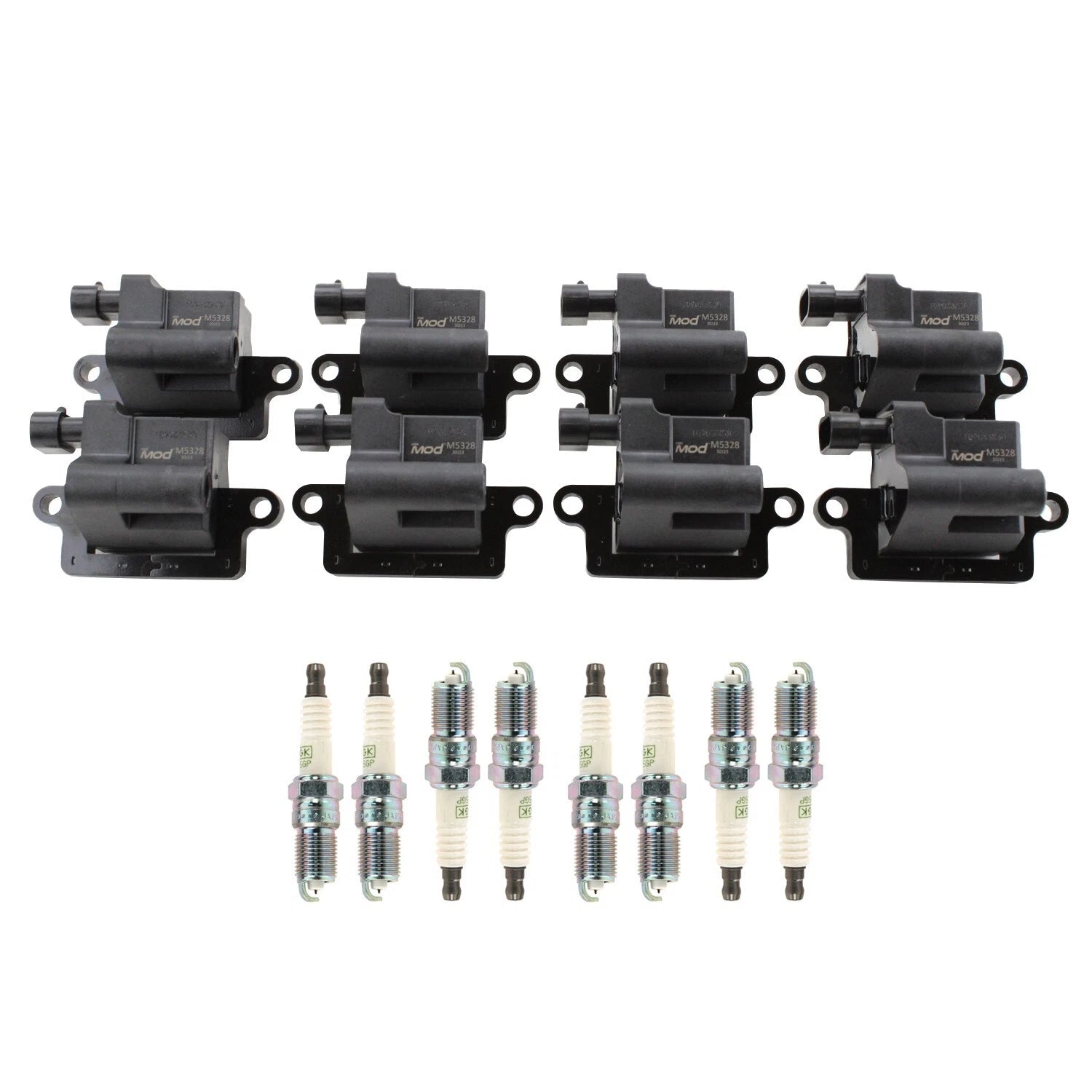 NGK Ignition Coil & 8 Platinum Spark Plugs Kit for Avalanche 1500, Escalade (2002–2006)