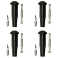 Set of 4 NGK Iridium IX Spark Plugs & Coil Boots for Escape Mariner Tribute (L4)