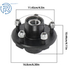 Set of 2 Round Spindles & Bearings for Trailer Hub Assembly (5 on 4.5")