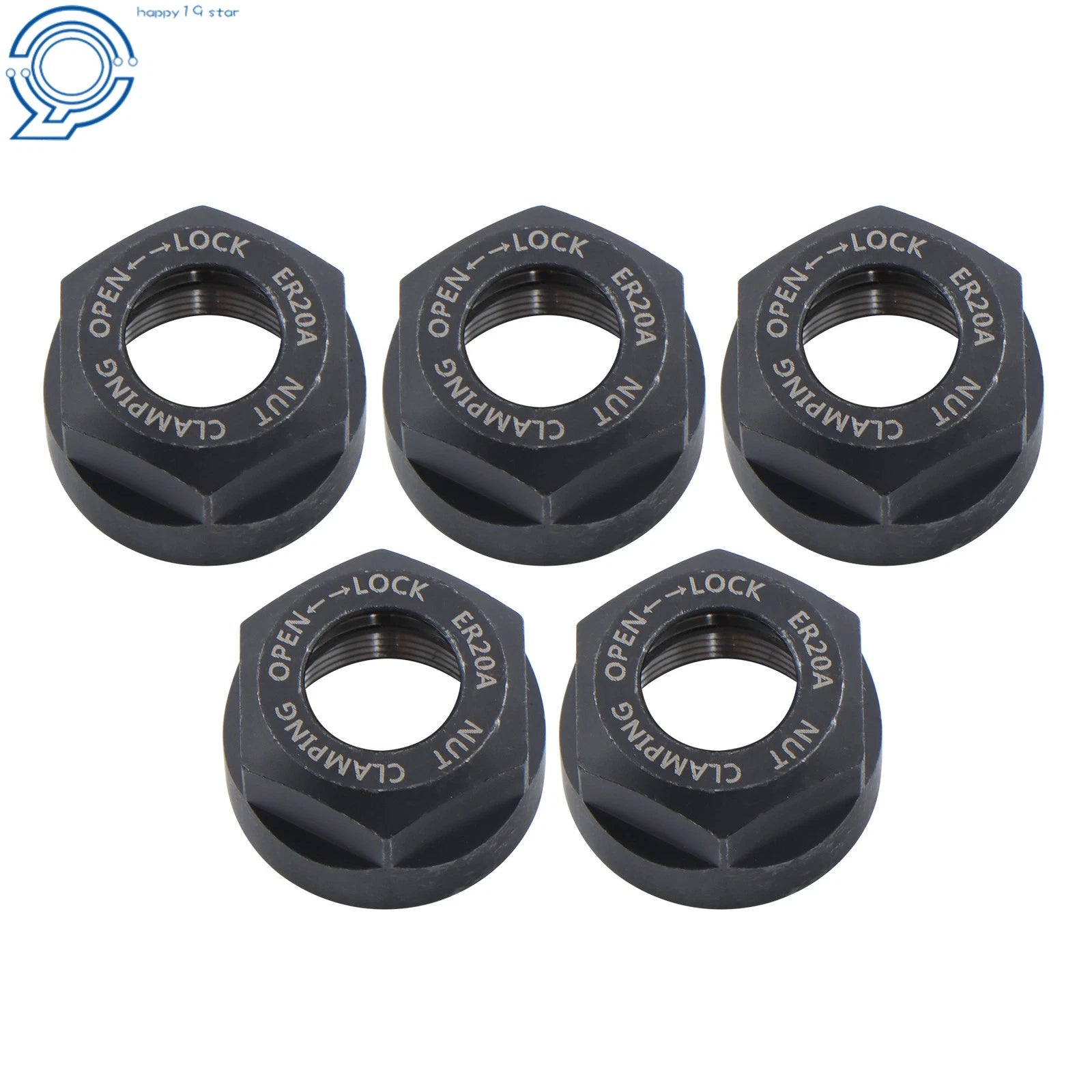 5 Pack Balanced ER20 Nuts for Clamping Collets