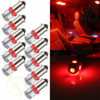 10Pcs Red T11 BA9S 5SMD LED Dome Map Reading Light Bulb