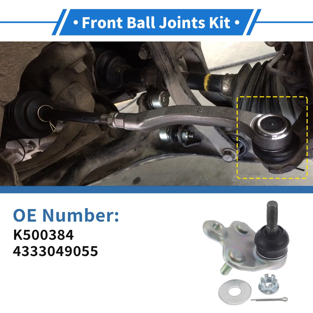 2X Front Lower Ball Joints for Toyota Prius (2004–2009) No.K500384/4333049055
