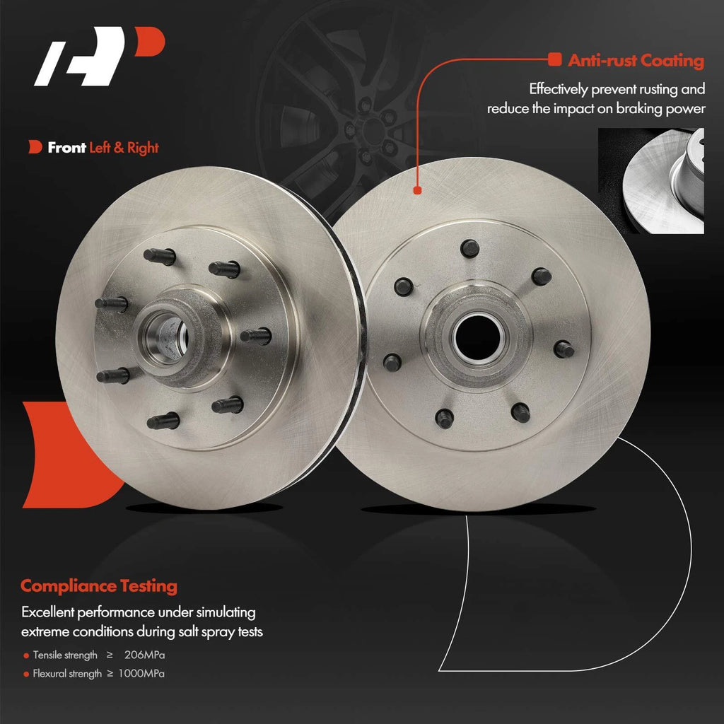 Front Disc Brake Rotors & Ceramic Pads for Ford F-150 F-250 (2000–2003)