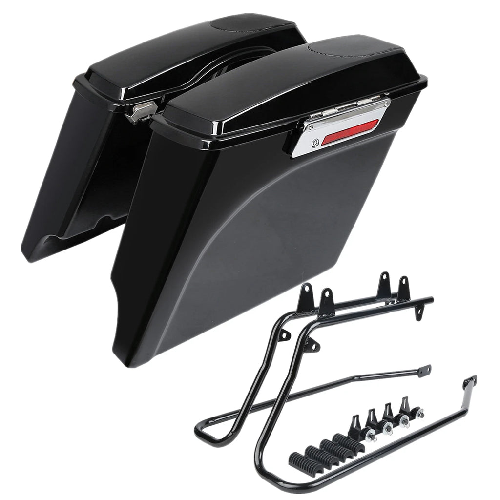 5" Extended Saddlebag Speaker Lids & Brackets for Harley Softail FLST (1984–2017)