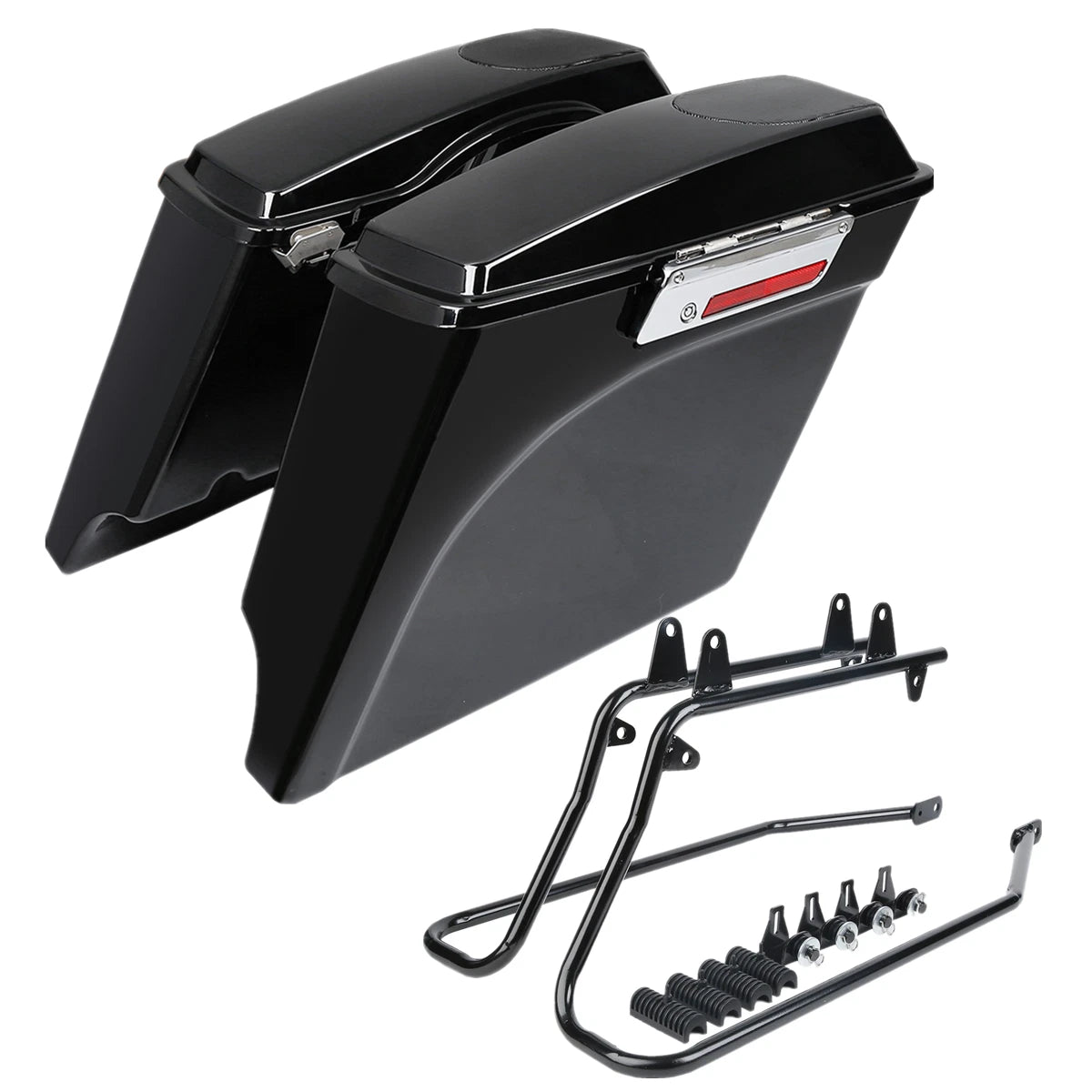 5" Extended Saddlebag Speaker Lids & Brackets for Harley Softail FLST (1984–2017)