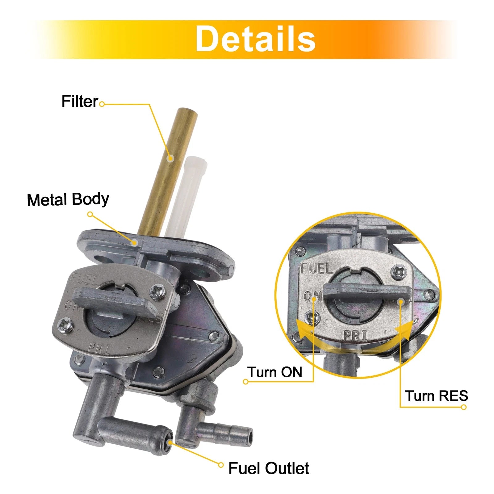 Fuel Valve Petcock Gas Tank Switch for Suzuki DR650S (44300-32E00)