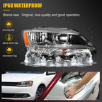 Headlights for Volkswagen Jetta Sedan MK6 (2011–2018) Black Housing