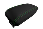 Leather Console Lid Armrest Cover for Toyota Corolla (2014–2019) Green Stitch