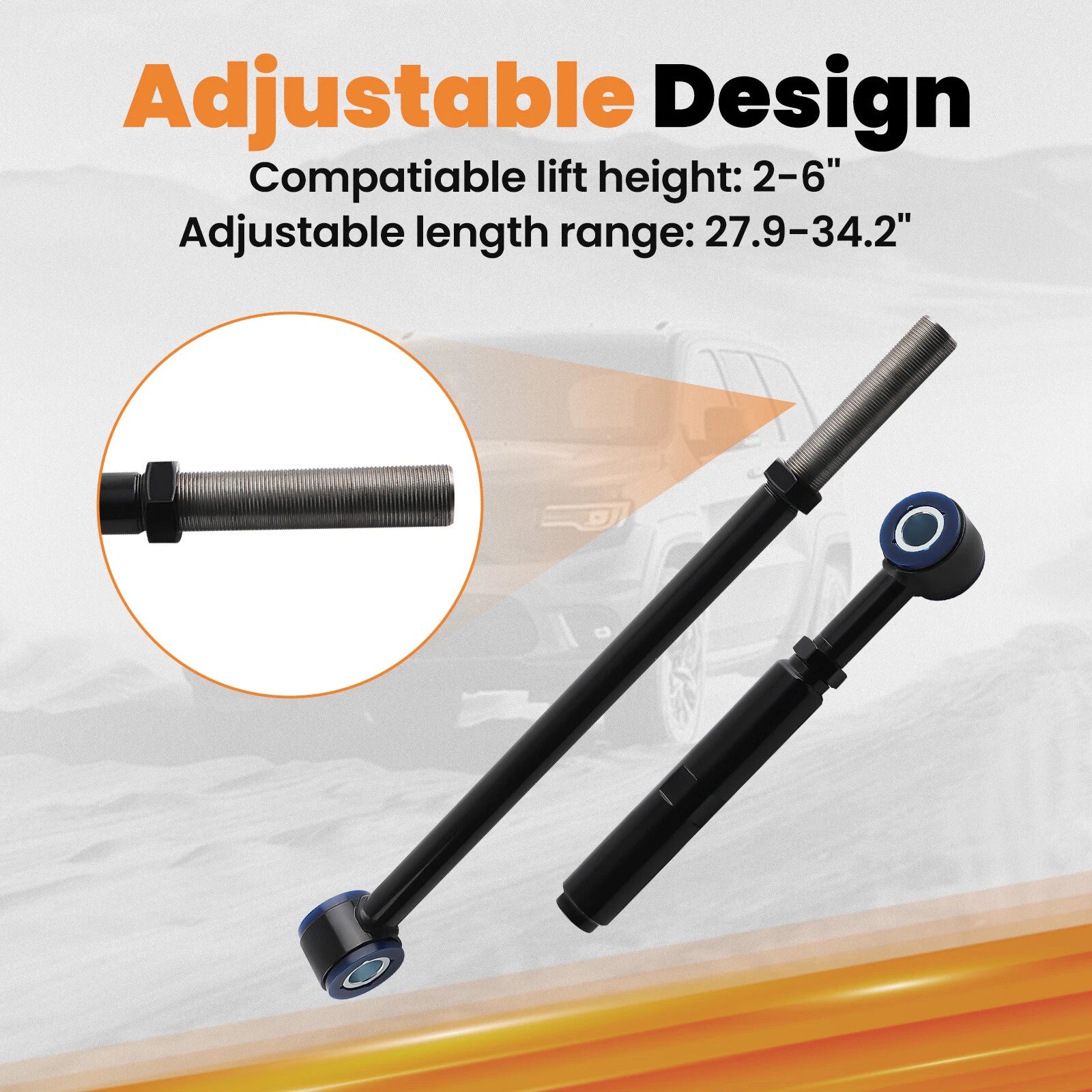 Adjustable Track Bar 2-6" Lift for Ford F-250 F-350 Super Duty (1999–2004)