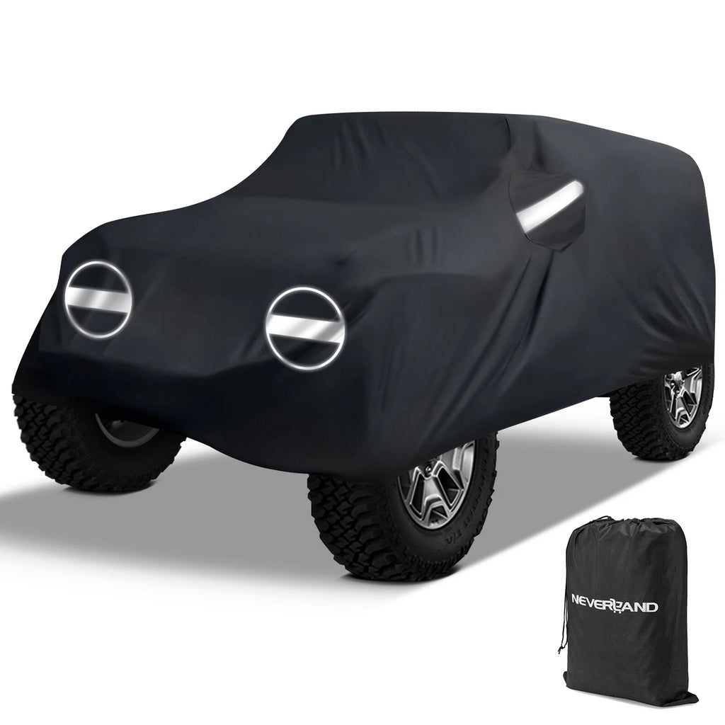 Car Cover for Jeep Wrangler 4 Door JK JL JLU (2007–2023) UV Waterproof