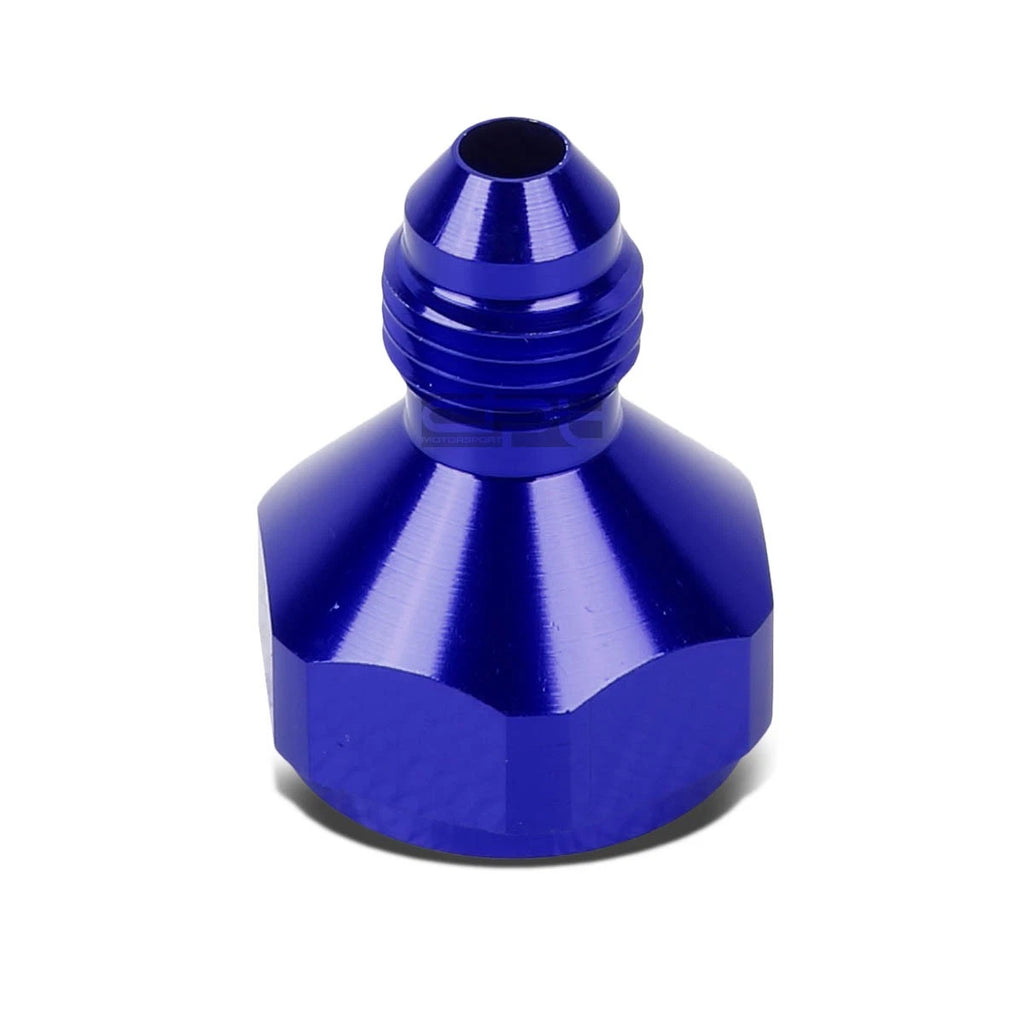 6AN Female Flare to Male 4AN Hose Fitting Adapter - Blue Aluminum Anodized