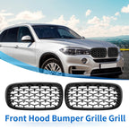 1 Pair Front Hood Bumper Grille Grill for BMW X5 F15 (2014–2016) Diamond Star