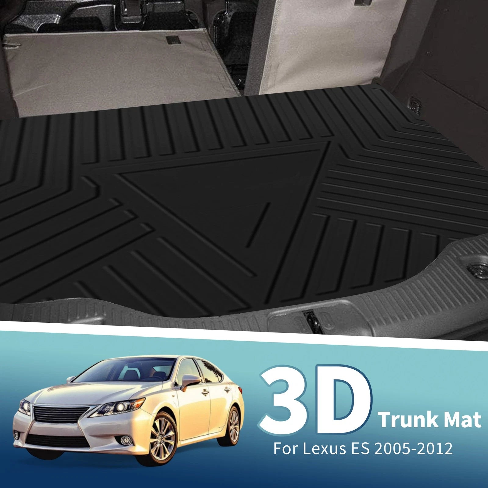Flat Face Cargo Liner Rear Trunk Mat for Lexus ES (2005–2012) TPE 1 Pc