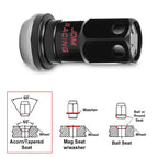 Set of 20 M12X1.5 Gunmetal JDM Closed End Lug Nuts with Spline Lock and Key