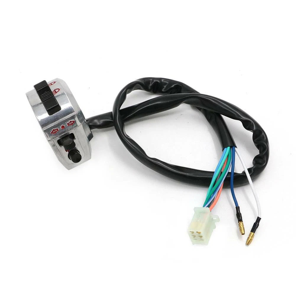 Set of 2 Chrome Handle Bar Switch Controls for Universal Motorcycle (7/8")