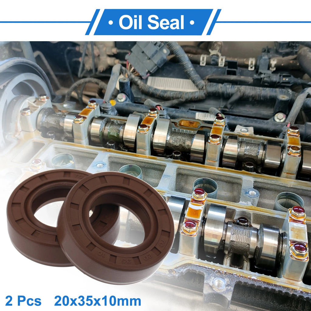 2X Oil Seal Rotary Shaft Seal FKM Rubber 20x35x10mm for Various Models