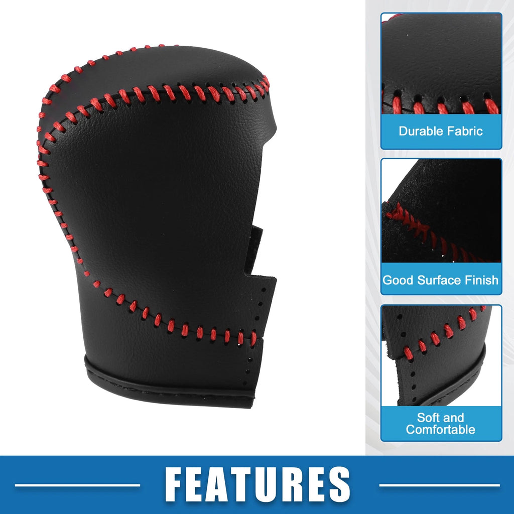 Gear Shift Lever Cover for Honda Civic (2022–2023) Black Faux Leather Red Line