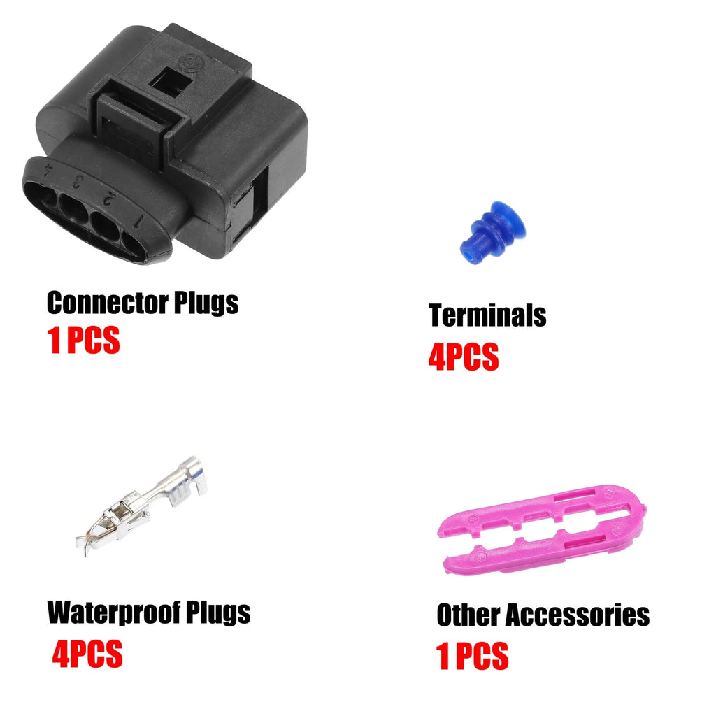 Set of 4 Coil on Plug Connectors for VW Audi Seat (1J0973724)