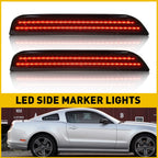 2X Red LED Side Marker Lights Smoked Lens for Ford Mustang (2010–2014)
