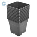 Set of 10 Square Black Nursery Pots for Garden Use (1 Gallon)