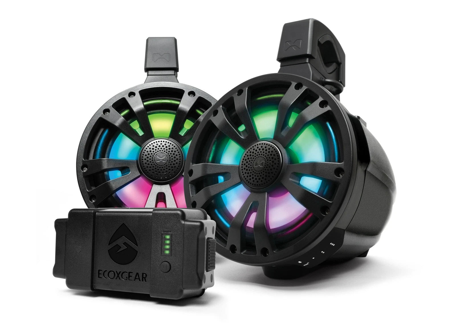 2X 8" Marine Speakers with Bluetooth & RGB LED for ECOXGEAR Extrmtower