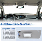 Left Side Sun Visor for Honda Pilot (2009–2015) No. 83280-SZA-A01ZA Gray
