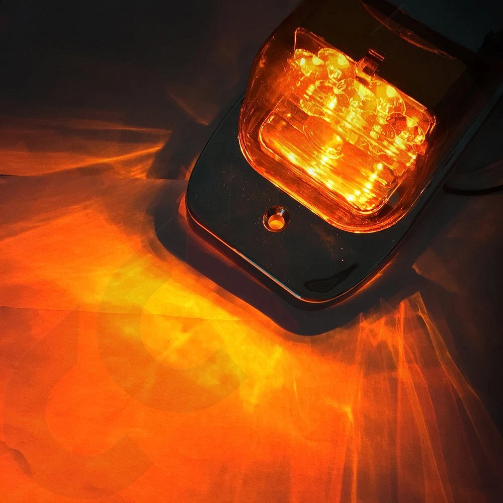 Set of 9 Amber LED Roof Cab Marker Clearance Lights for Kenworth Peterbilt