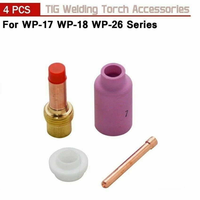 TIG Gas Lens Set of 4 for Insulated Connector 10N24 54N15 1.0/1.6/2.4/3.2mm