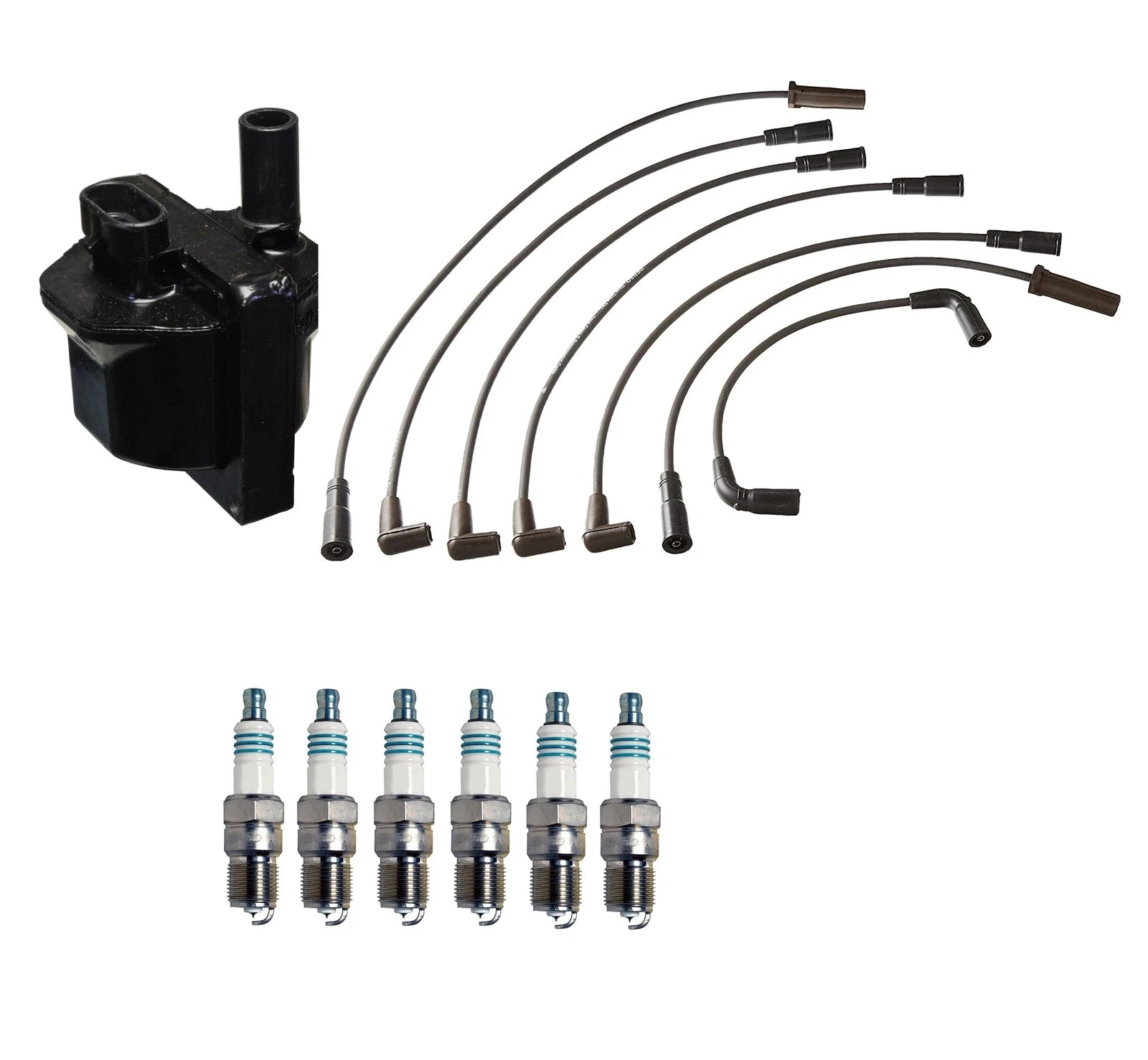 Denso Ignition Coil & Wire Set for Chevy GMC V6 (Iridium Spark Plug Kit)