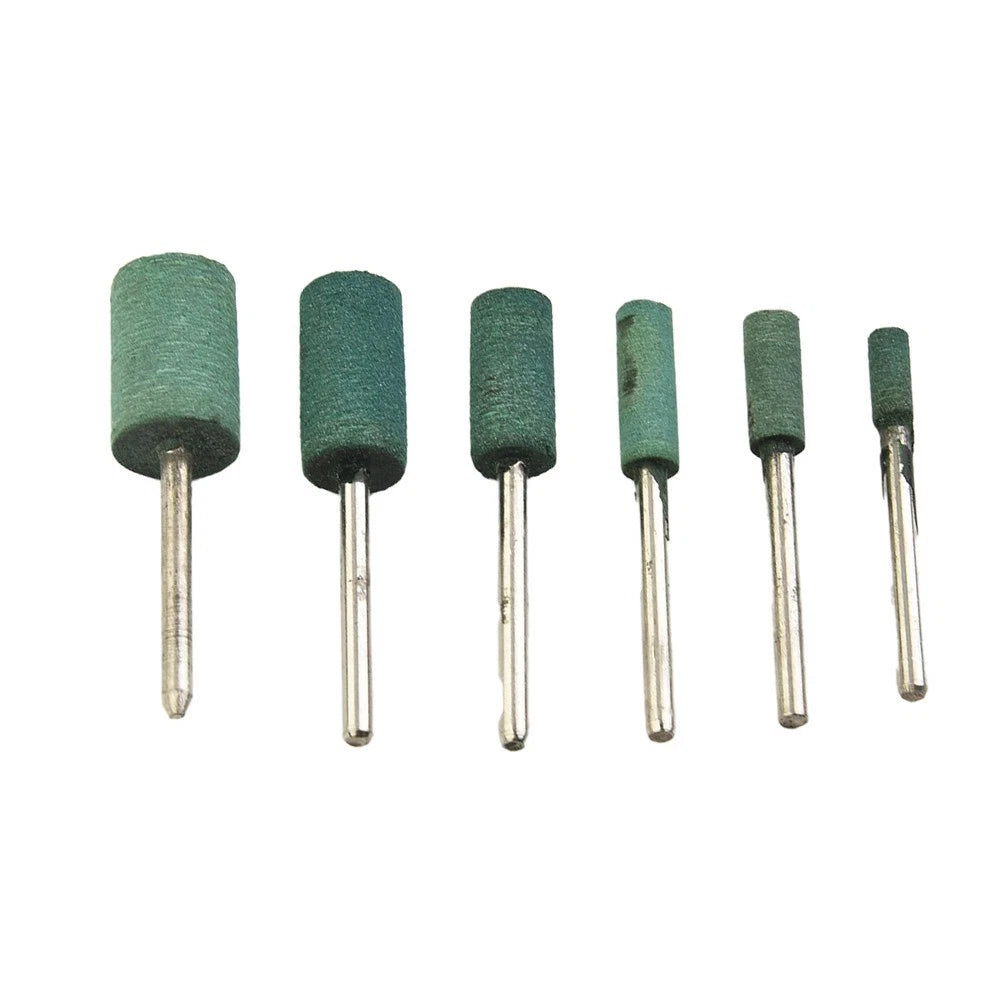 Set of 6 Cylinder Rubber Head Grinding Polishing Tools for Rotary Drill