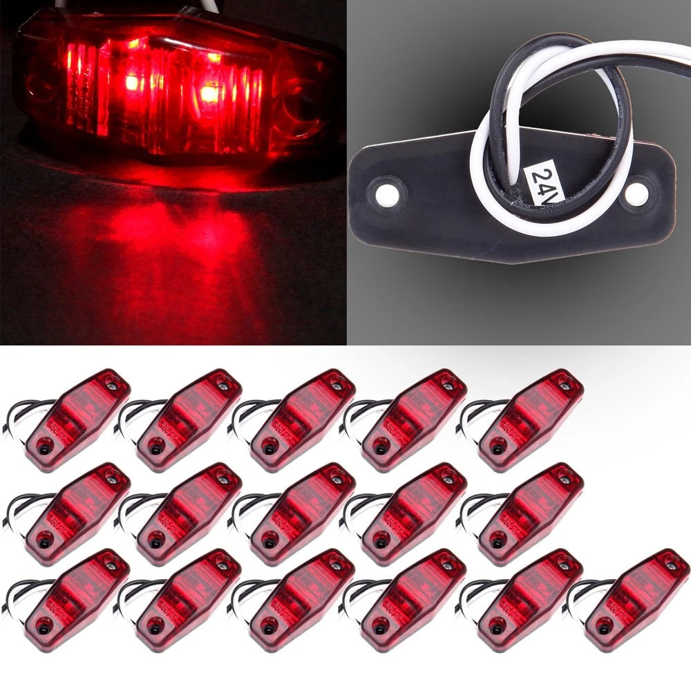 16X Clearance Light Side Marker Red Lens for Pickup Truck (Waterproof)