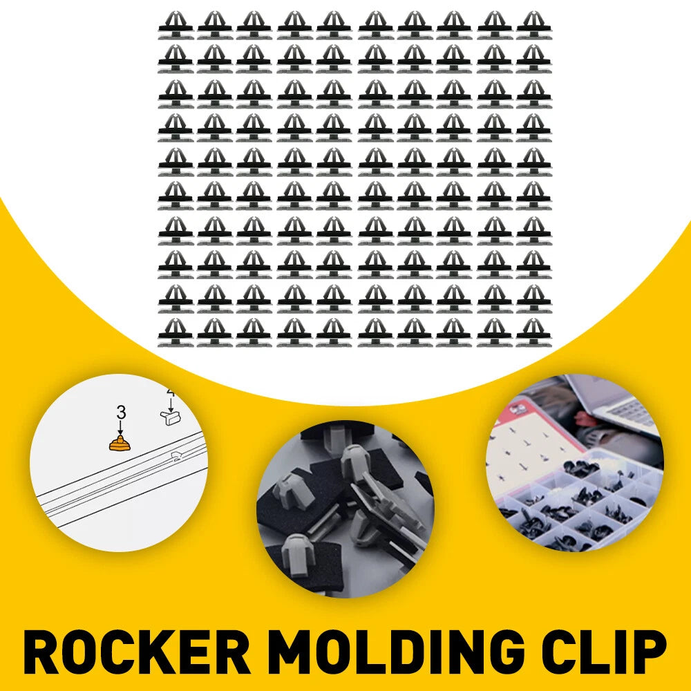 100 Pcs Rocker Door Moulding Clip Set for GM (11571175)