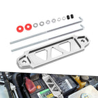 Silver JDM Battery Hold Tie Down w/ J-Hooks for Honda Civic EG EK S2000 (1992–2005)