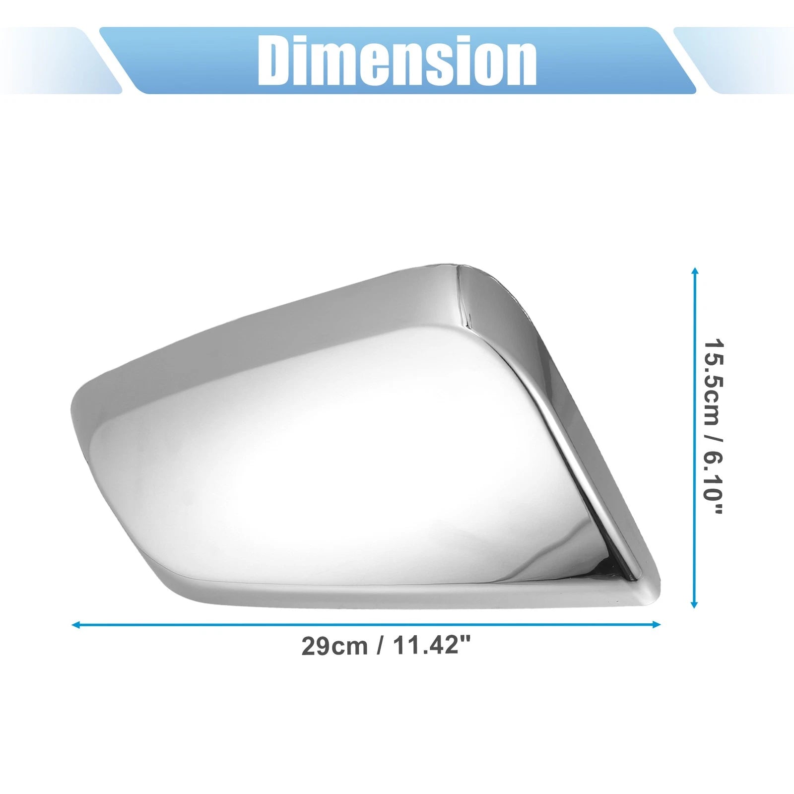 Pair Chrome Plated Half Mirror Covers for Chevrolet Impala (2014–2020) 731618519454