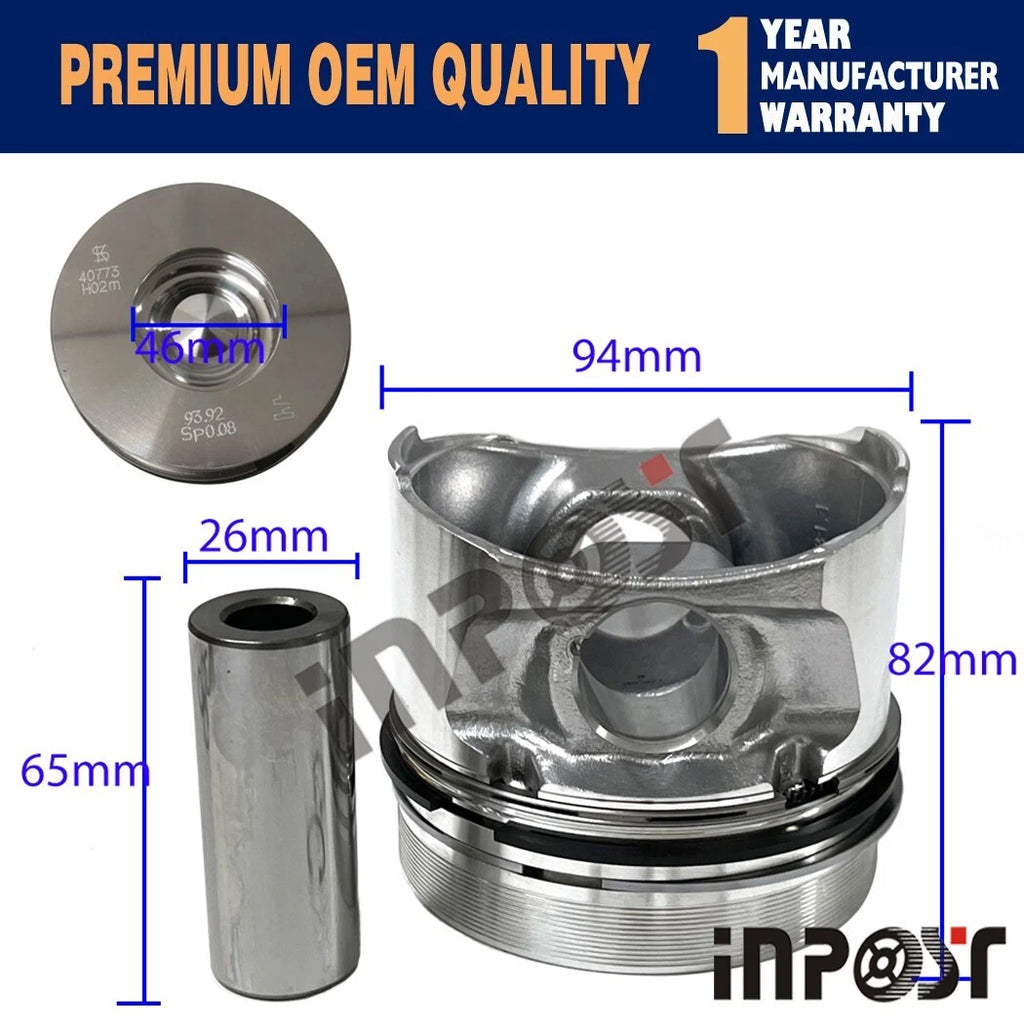 Set of 3 STD Pistons and Rings for Deutz F3L2011 BF3L2011