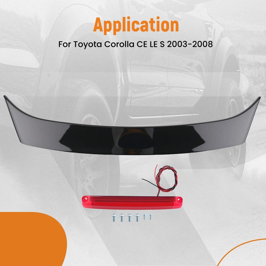 LED Brake Light Wing Spoiler for Toyota Corolla CE LE S (2003–2008)