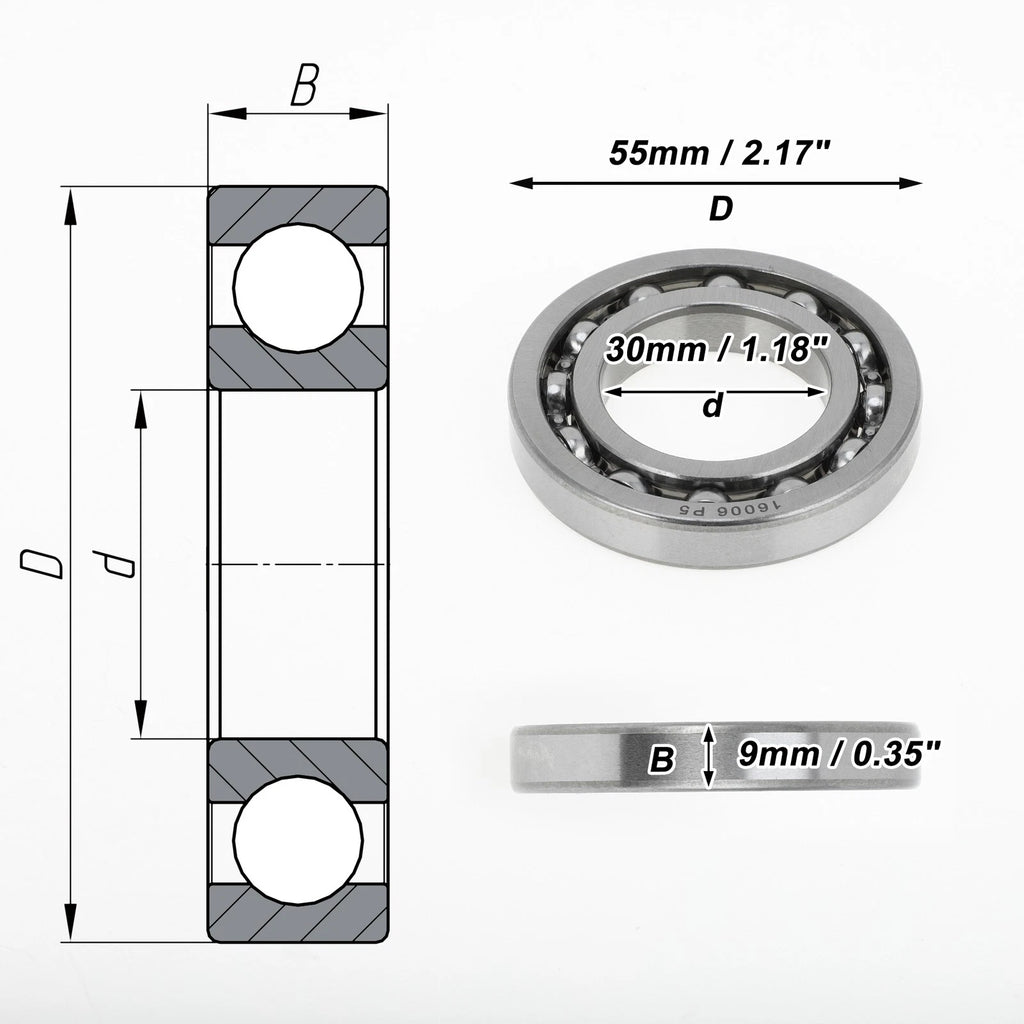 Deep Groove Ball Bearing P5 for Scooter Skateboard Wheel (30x55x9mm)