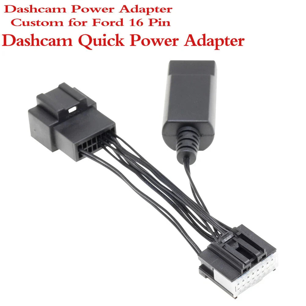 16Pin to USB Dash Cam Power Adapter for Ford Bronco Explorer F150 Fusion (2015-2023)