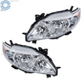 Halogen Headlights Set for Toyota Corolla (2009–2010) Chrome Housing