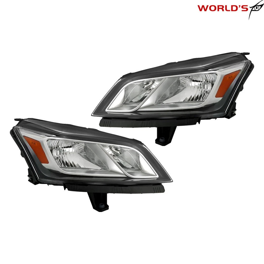 Set of 2 Halogen Headlights for Chevrolet Traverse (2013–2017) Black Chrome
