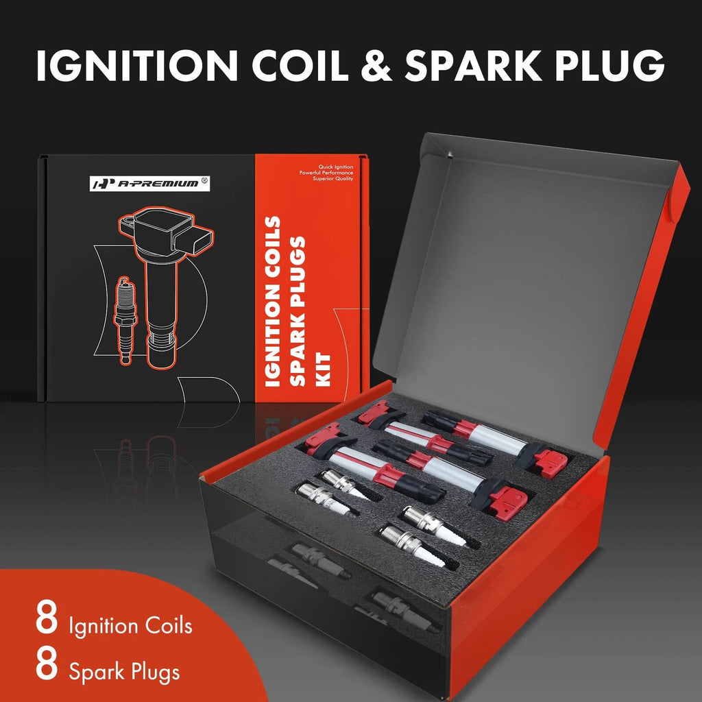 8x Ignition Coil & 8x Iridium Spark Plug for BMW 545i E60 (2004-2010)